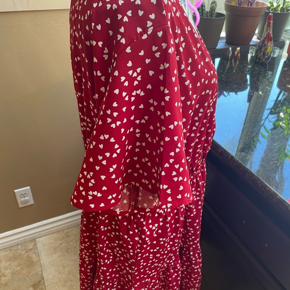 NWOT - Red Dress with White Hearts - Picture 3 of 8